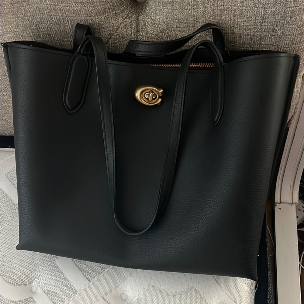 Black Leather Tote Bag
